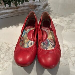 Born red leather ballet flats size 8